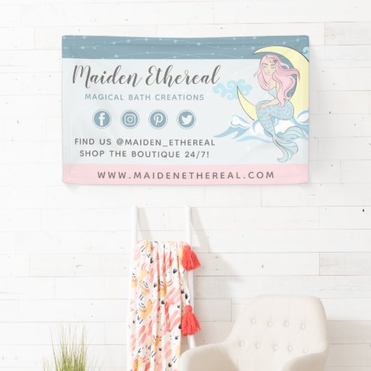 Mermaid Moon & Stars Mystical Pink Hair Zee Siren Spandoek (Insitu)