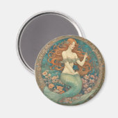 Mermaid Mucha Style Magnet (Voorkant / Achterkant)