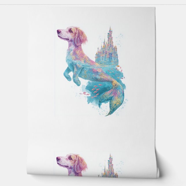 Mermaid Mutt - Onderwater Fantasy Dog Behang (Afrollen)