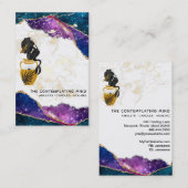 *~* Mermaid Mystic Agate Galaxy Moon Visitekaartje (Voorkant / Achterkant)
