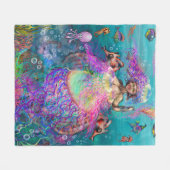 Mermaid n Jellyfish Fleece Blanket Deken (Voorkant (Horizontaal))