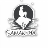 Mermaid Name Black silhouette Sticker (Voorkant)