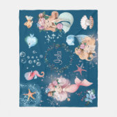 Mermaid Name Blanket Fleece Deken (Voorkant)