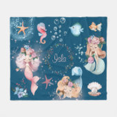 Mermaid Name Blanket Fleece Deken (Voorkant (Horizontaal))