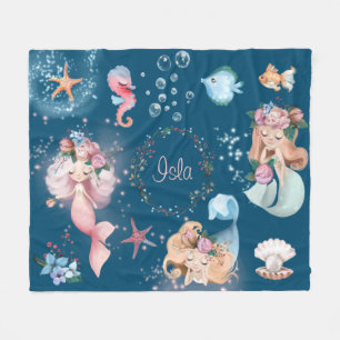 Mermaid Name Blanket Fleece Deken