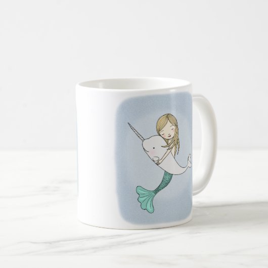 Mermaid Narwhal Nautical Beach Ocean Graphic Mok (Voorkant rechts)