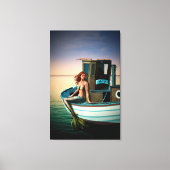 MERMAID NAUTICAL ART PRINT STRETCHED CANVAS (Voorkant)