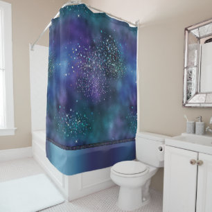 Mermaid Nautical Glam Donkerblauw Paars Blauwgro Douchegordijn
