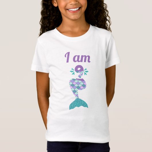 Mermaid Ninth Birthday T-shirt (Voorkant)