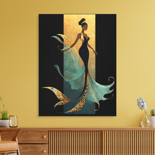 MERMAID NOIR SERIES #1 Postcard Canvas Afdruk (Insitu (Woonkamer))