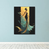 MERMAID NOIR SERIES #1 Postcard Canvas Afdruk (Insitu (Houten vloer))