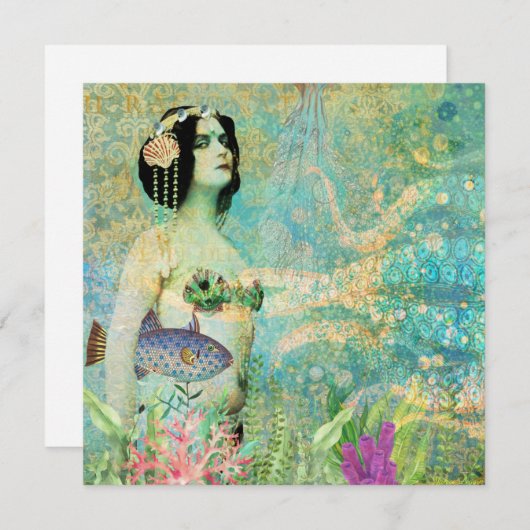 Mermaid Note Cards Bedankkaart (Voorkant / Achterkant)