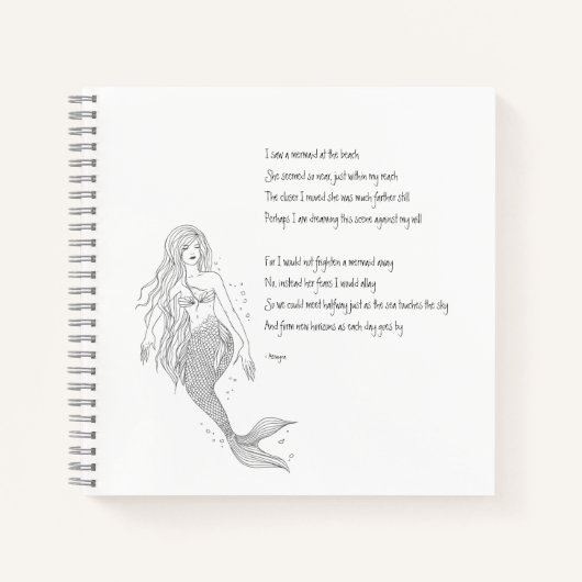 Mermaid notebook "Ik zag een zeemeermin bij het st Notitieboek (Voorkant)