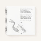 Mermaid notebook met gedicht "Als ik een zeemeermi Notitieboek (Voorkant)