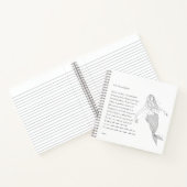 Mermaid notebook met gedicht "in een droom van een notitieboek (Binnen)