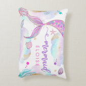 Mermaid Nursery Baby shower Gift Personalized Accent Kussen (Achterkant (Verticaal))