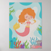 Mermaid Nursery Print Kinder Room Poster (Voorkant)