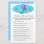 Mermaid Nursery Rhyme Quiz baby shower game (Voorkant / Achterkant)