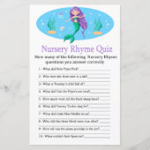 Mermaid Nursery Rhyme Quiz baby shower game (Voorkant)