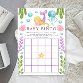 Mermaid Ocean Baby shower Bingo Bame Uitnodiging