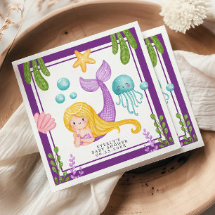 Mermaid Ocean Baby shower Napkins Servet