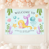 Mermaid Ocean Baby shower Welcome Banner