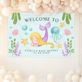 Mermaid Ocean Baby shower Welcome Banner