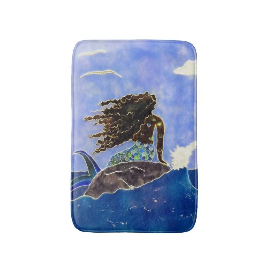Mermaid & Ocean Bath Mat (Voorkant Verticaal)