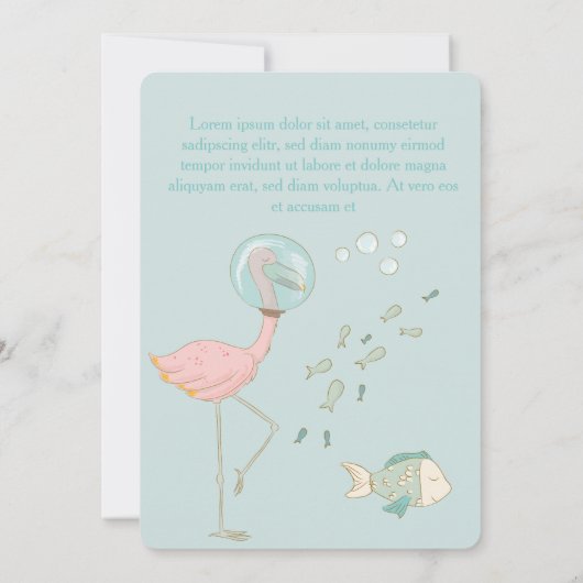 Mermaid Ocean Boy Invitation Blue Baby shower Kaart (Achterkant)