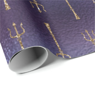 Mermaid Ocean Glitter Blue Navy Gold Neptun Cadeaupapier