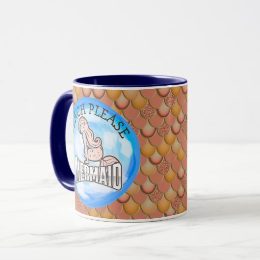 Mermaid Ocean Pink Mok (Voorkant links)