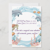 Mermaid Ocean verjaardagsuitnodiging Kaart (Achterkant)