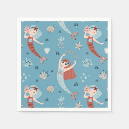 Mermaid Ocean Zee Beach Party Verjaardag Kind Servet