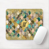 Mermaid Ocean Zee Scales Glamor Chic Glitter Muismat (Met muis)