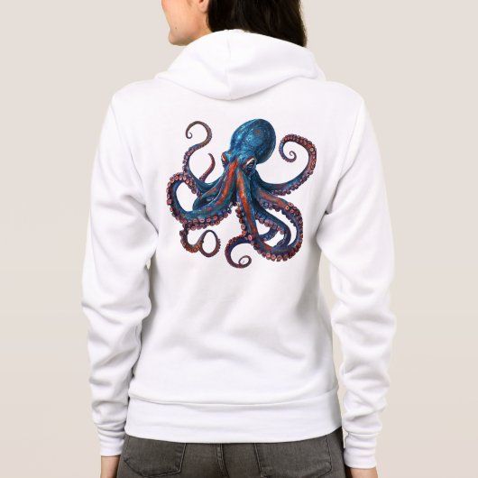 Mermaid Octopus Hoodie - Custom Monogram Zip Gift  (Achterkant)