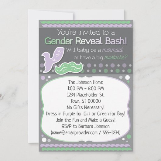 Mermaid of Mustache Gender onthullen (Voorkant)