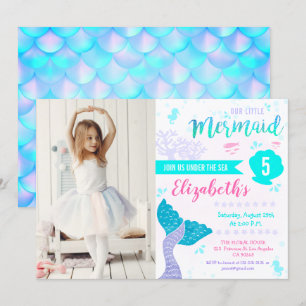 Mermaid of under the Zee Aqua Blauwgroen Birthday  Kaart