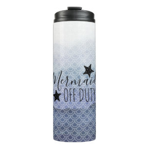 Mermaid Off Duty Blue Waterverf Tumbler Thermosbeker