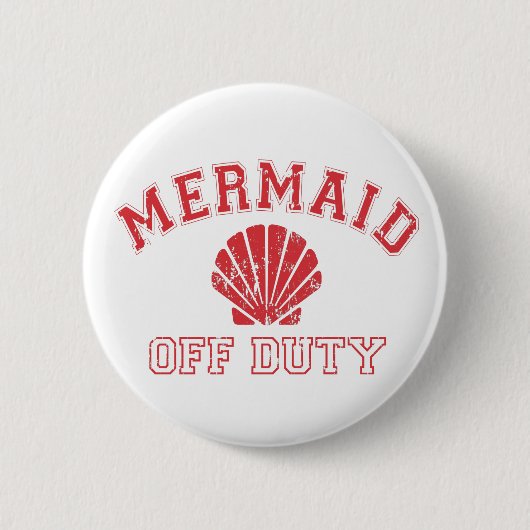 Mermaid Off Duty Distress Ronde Button 5,7 Cm (Voorkant)