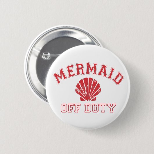 Mermaid Off Duty Distress  Ronde Button 5,7 Cm (Voorkant /achterkant)