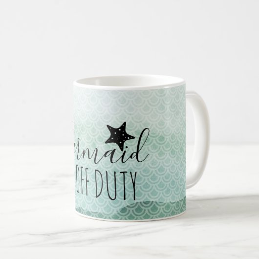 Mermaid Off Duty Green Waterverf Coffee Mok (Voorkant rechts)