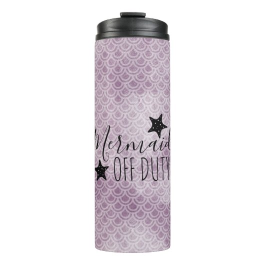 Mermaid Off Duty Paarse Waterverf Tumbler Thermosbeker (Voorkant)
