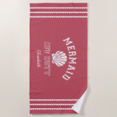 Mermaid Off Duty Personalized Strandlaken (Voorkant)