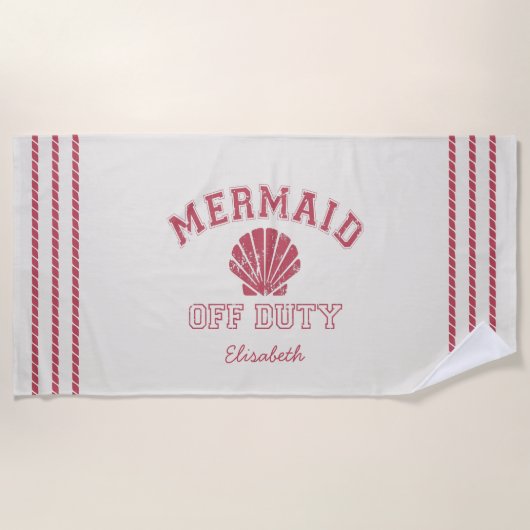 Mermaid Off Duty Personalized Strandlaken (Voorkant)