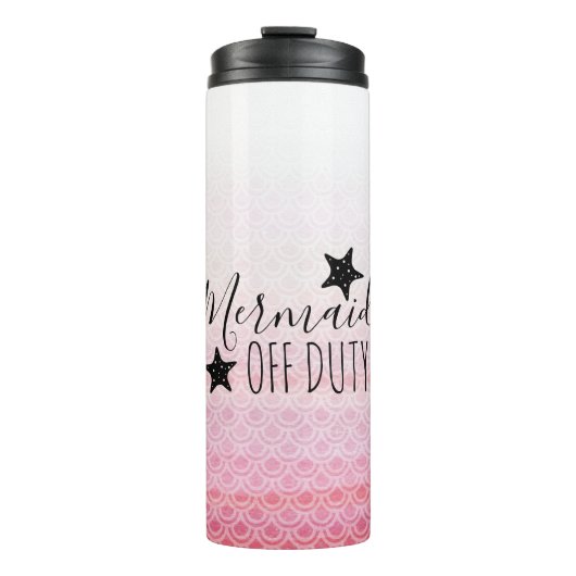 Mermaid Off Duty Pink Waterverf Tumbler Thermosbeker (Voorkant)
