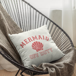 Mermaid Off Duty Sandblasted Typografie Outdoor Kussen