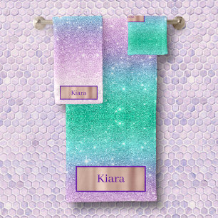 Mermaid Ombre Glitter de Reeks van de Handdoek van