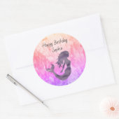 Mermaid Ombre Painting Personalized Ronde Sticker (Envelop)