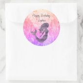Mermaid Ombre Painting Personalized Ronde Sticker (Tas)