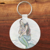 Mermaid on A Rock Custom Art Sleutelhangers (Voorkant)
